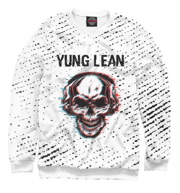 Свитшот для мальчиков с изображением Yung Lean | Череп цвета Белый