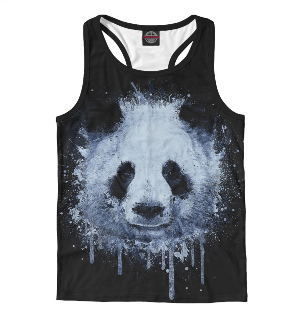 Мужская майка-борцовка с изображением Панда цвета Белый