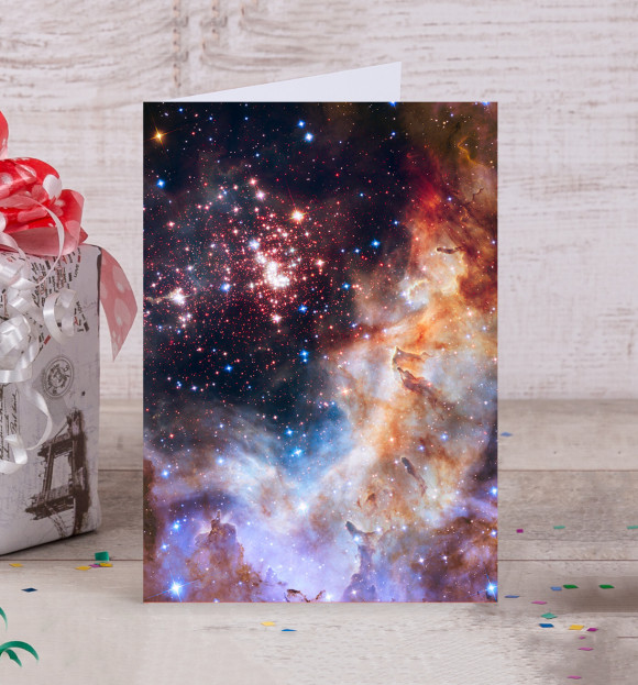 Открытка с изображением Космос цвета Белый