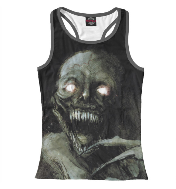 Женская майка-борцовка с изображением Демон цвета Белый