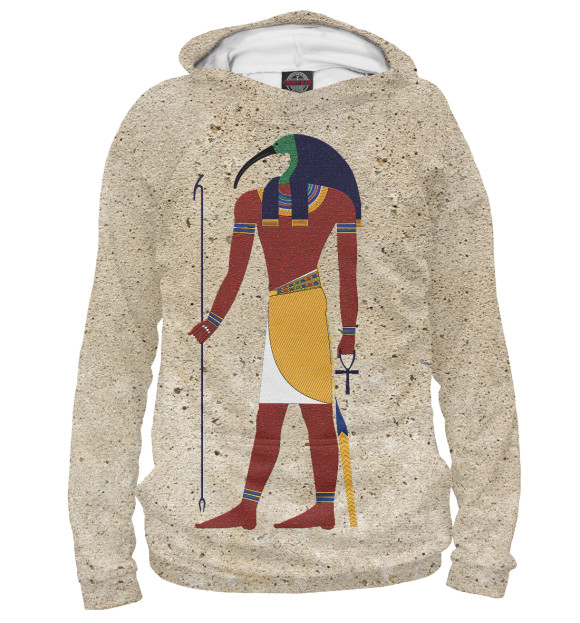 Женское худи с изображением Бог Тот. Египет. цвета Белый