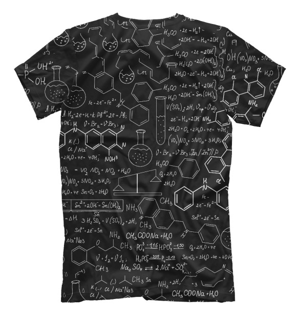 Мужская футболка с изображением Урок химии цвета Белый