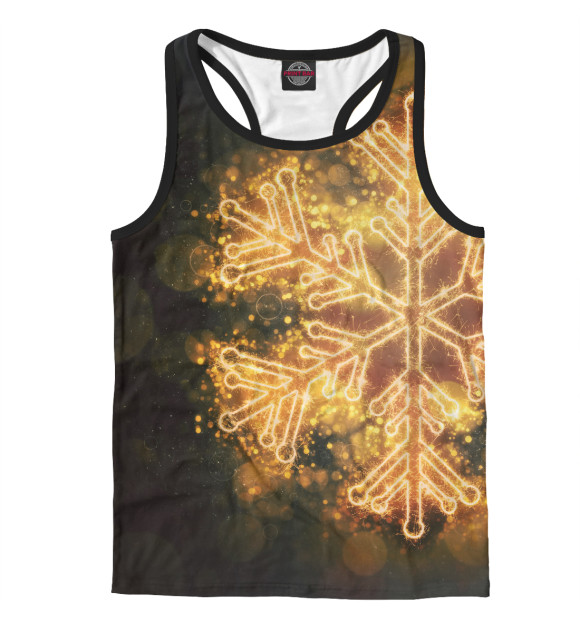 Мужская майка-борцовка с изображением Снежинка цвета Белый