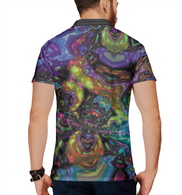 Мужское поло с изображением Psychedelic цвета Белый