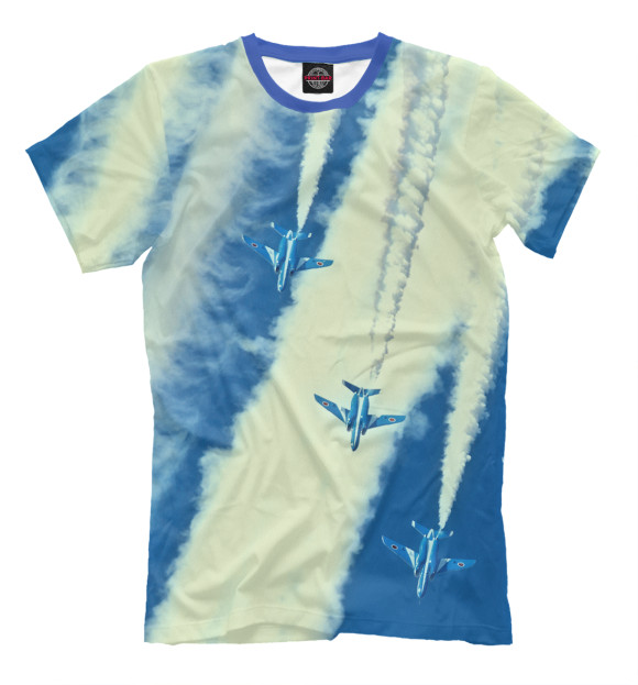 Мужская футболка с изображением Самолет цвета Бежевый