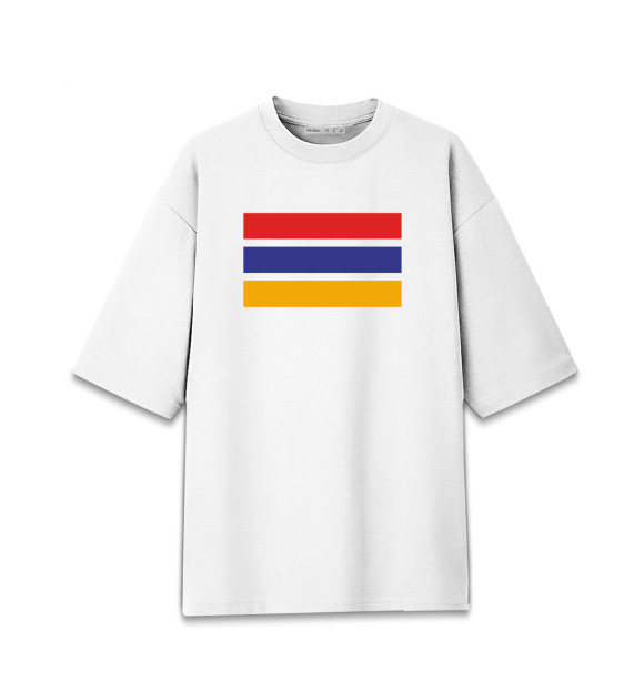 Мужская футболка оверсайз с притом Армения цвета Белый Мужская футболка оверсайз с изображением Армения цвета Белый