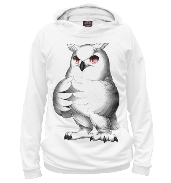Женское худи с изображением Owl цвета Белый