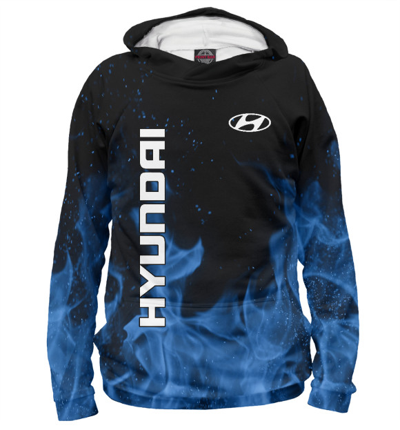 Женское худи с изображением Hyundai blue fire цвета Белый