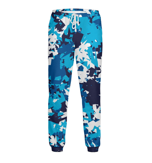 Мужские спортивные штаны с изображением Сине-Бело-Голубой камуфляж цвета Белый