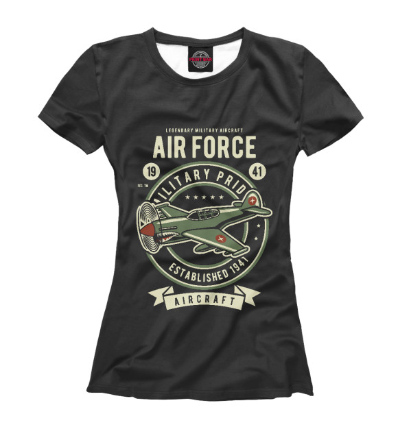 Женская футболка с изображением Air force цвета Белый