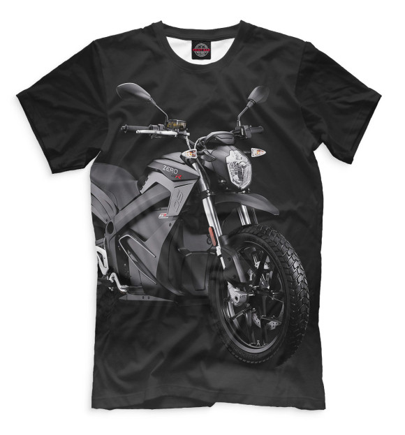 Мужская футболка с изображением Мотоцикл цвета Черный