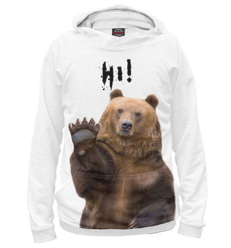 

Худи Print Bar, Белый, Русский медведь