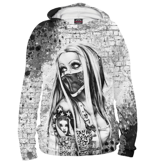 Женское худи с изображением Классная девушка цвета Белый