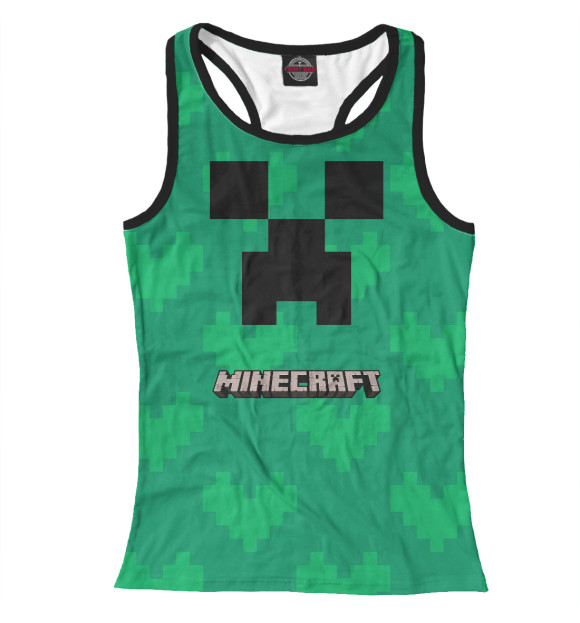Женская майка-борцовка с изображением Minecraft цвета Белый