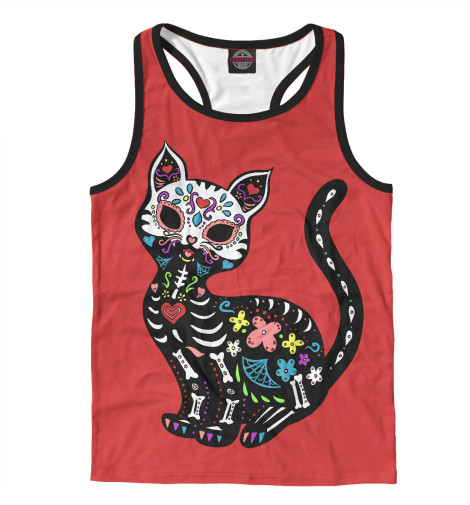 

Майки борцовки Print Bar, Белый, Calavera Cat