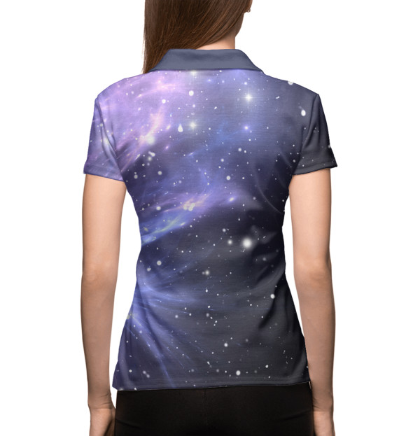 Женское поло с изображением Звёздное небо цвета Белый