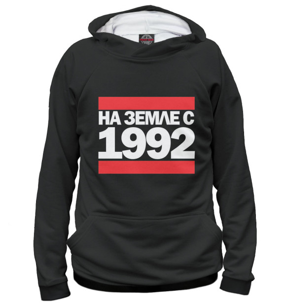 Женское худи с изображением На Земле с 1992 цвета Белый