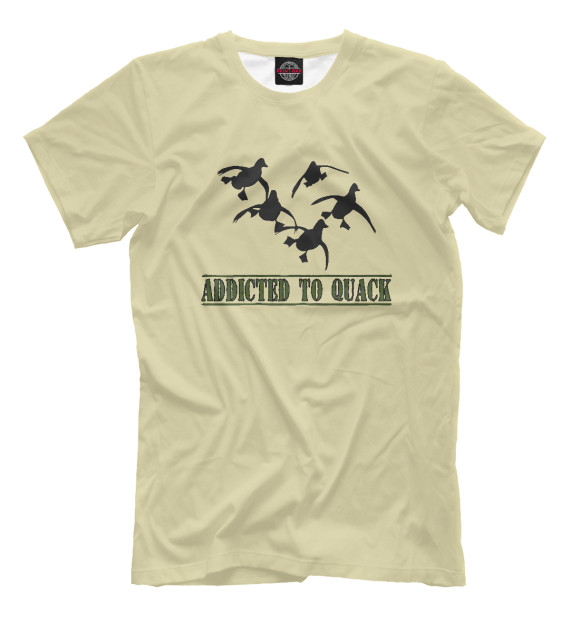 Мужская футболка с изображением Addicted to Quack! цвета Белый