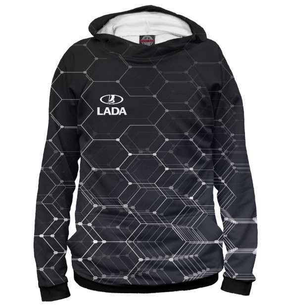Женское худи с изображением LADA цвета Белый