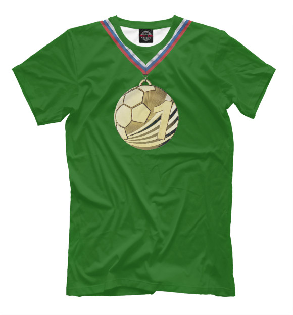 Мужская футболка с изображением Медаль цвета Зеленый