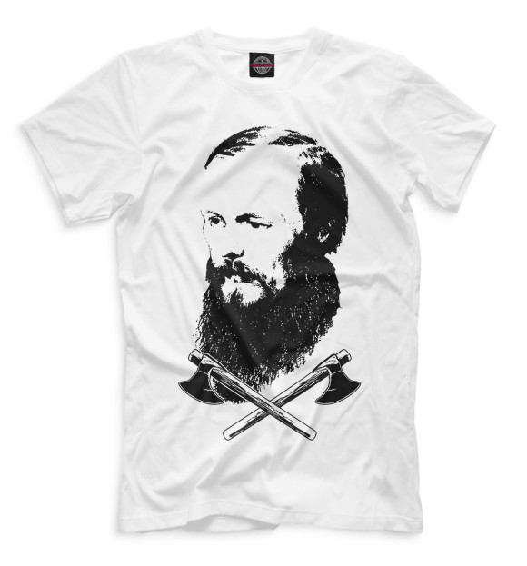 Футболка для мальчиков с изображением Федор Достоевский цвета Белый