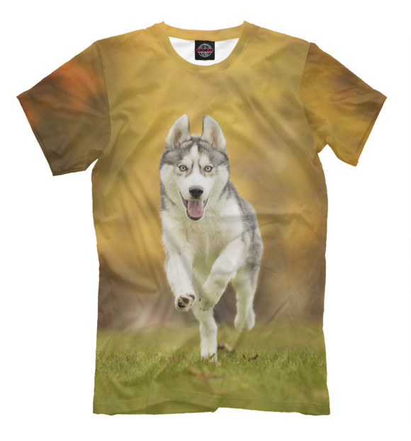 Мужская футболка с изображением Год Собаки цвета Молочно-белый