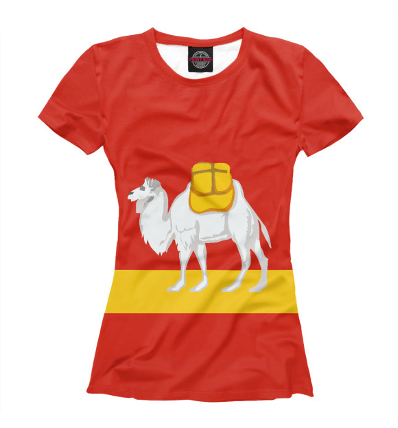 Футболка для девочек с изображением Верблюд цвета Белый