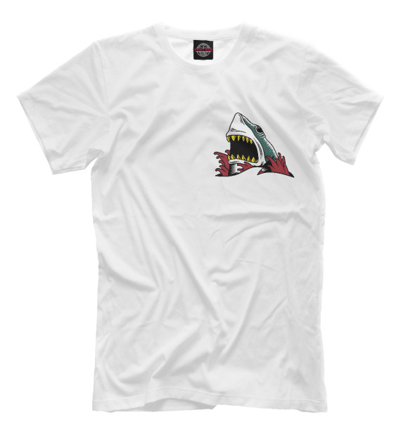 Мужская футболка с изображением Белая акула цвета Белый