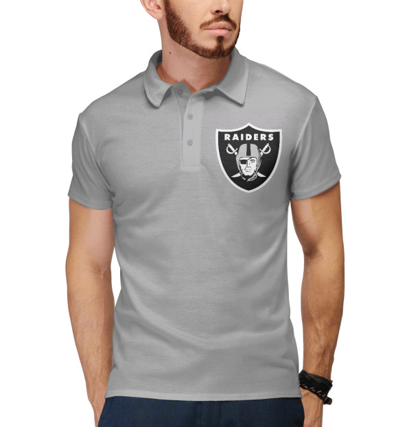 Мужское поло с изображением Oakland Raiders цвета Белый