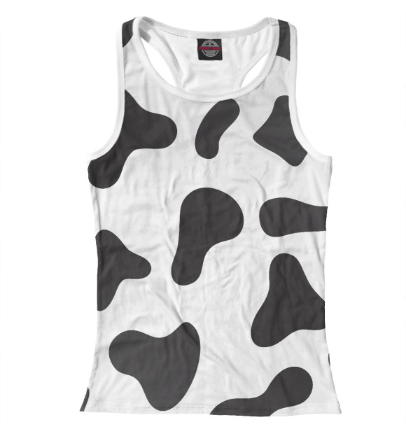 Женская майка-борцовка с изображением Камуфляж коровы цвета Белый
