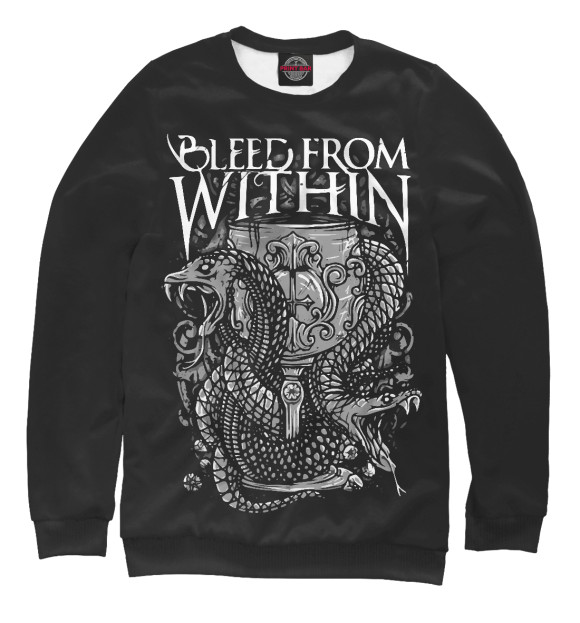 Свитшот для девочек с изображением Bleed from Within цвета Белый