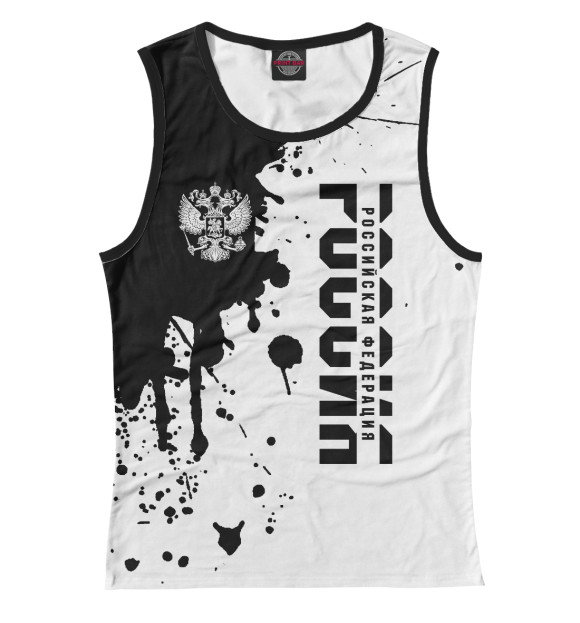 Женская майка с изображением Россия цвета Белый