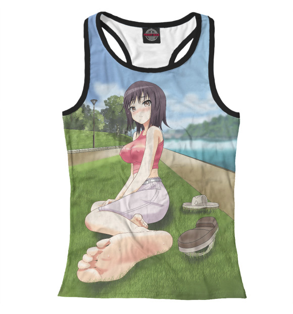 Женская майка-борцовка с притом Индекс Хентай цвета Белый Женская майка-борцовка с изображением Индекс Хентай цвета Белый