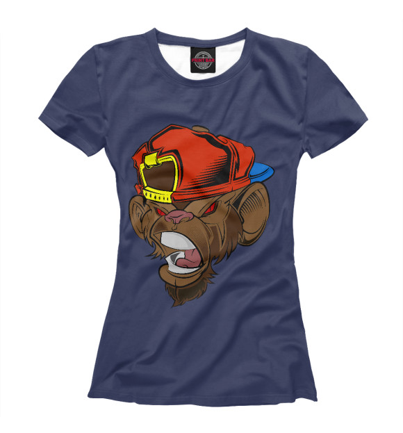 Футболка для девочек с притом Crazy Monkey цвета Белый Футболка для девочек с изображением Crazy Monkey цвета Белый