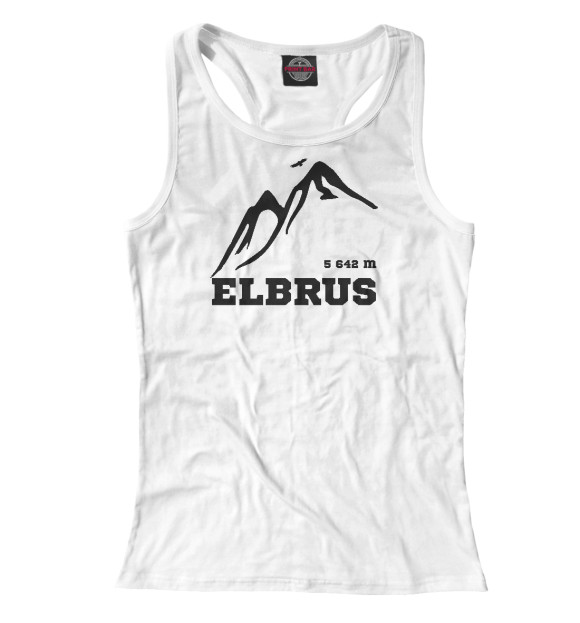 Женская майка-борцовка с изображением Эльбрус цвета Белый
