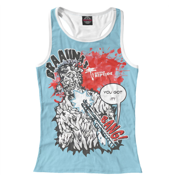 Женская майка-борцовка с притом Dead island цвета Белый Женская майка-борцовка с изображением Dead island цвета Белый