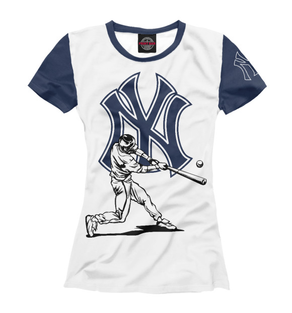 Женская футболка с изображением New York Yankees цвета Белый