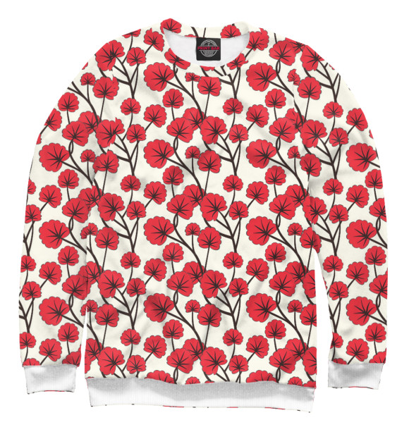 Свитшот для мальчиков с изображением Цветы цвета Белый