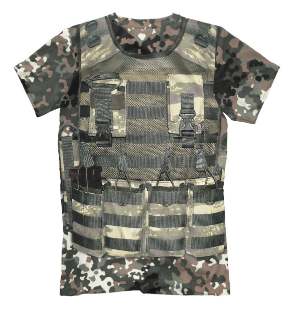 Мужская футболка с изображением Бронежилет - армия России цвета Белый