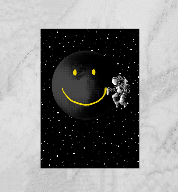Плакат с изображением Лунная улыбка цвета Белый