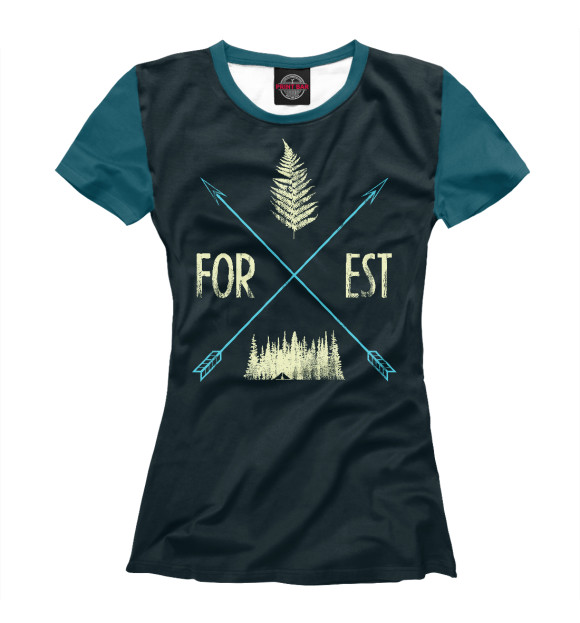 Женская футболка с изображением ForEst цвета Белый