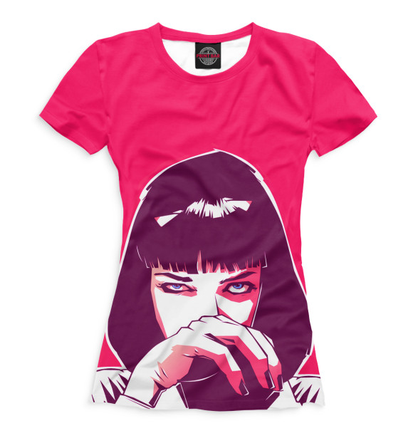 Футболка для девочек с изображением Миа Уоллес цвета Белый