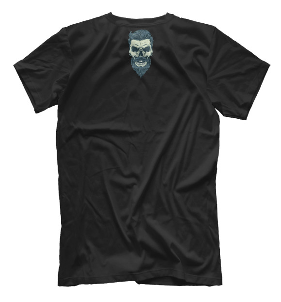 Мужская футболка с изображением Череп борода цвета Белый