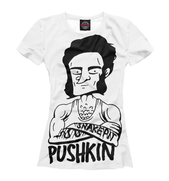 Женская футболка с изображением Пушкин цвета Белый