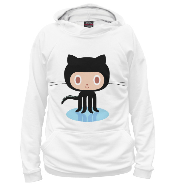 Женское худи с изображением GIthub цвета Белый