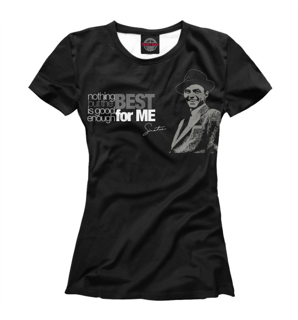 Футболка для девочек с изображением Frank Sinatra цвета Белый