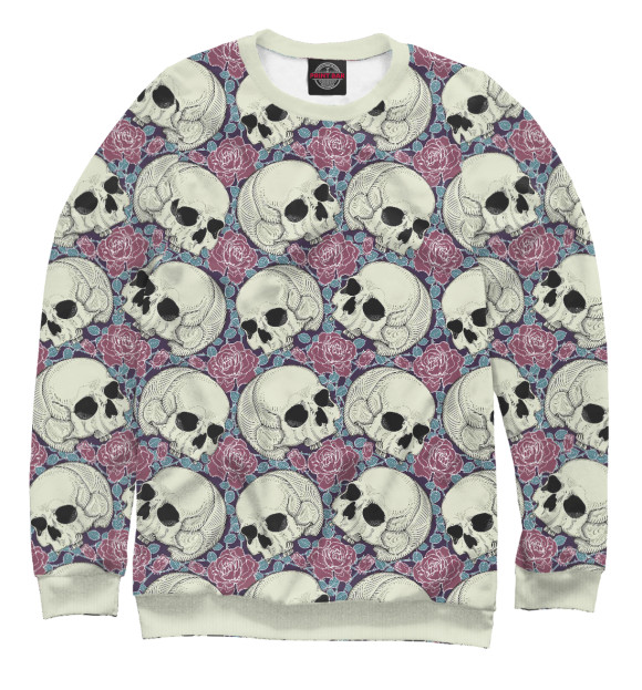 Свитшот для мальчиков с изображением Skull Garden цвета Белый
