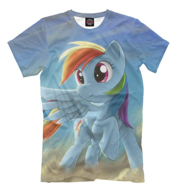 Мужская футболка с изображением My Little Pony цвета Серый