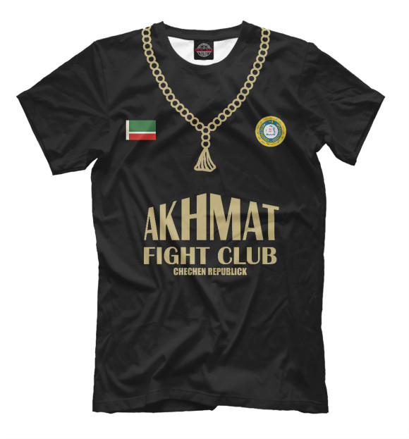 Мужская футболка с изображением Akhmat Fight Club цвета Черный