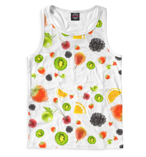 Майки борцовки Print Bar, Белый, Фрукты и ягоды